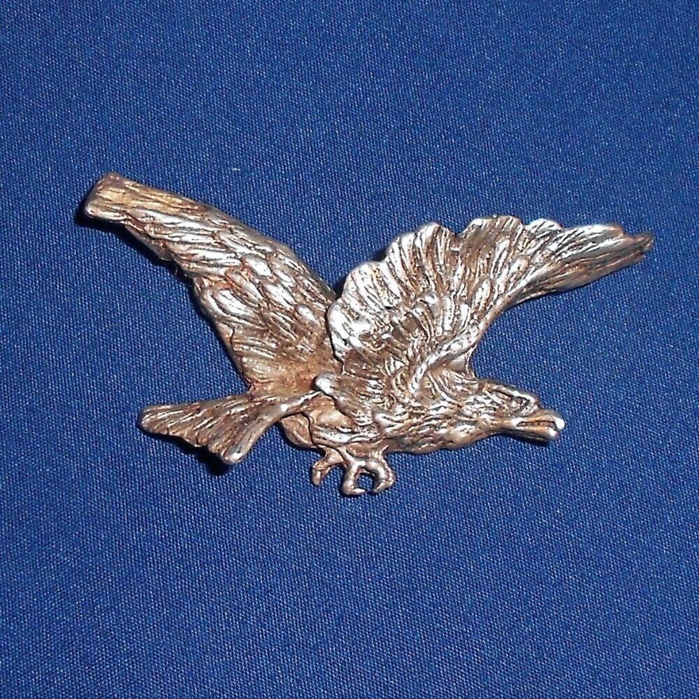 Handmade Hand Cast Heavy Sterling Silver Eagle Pendant